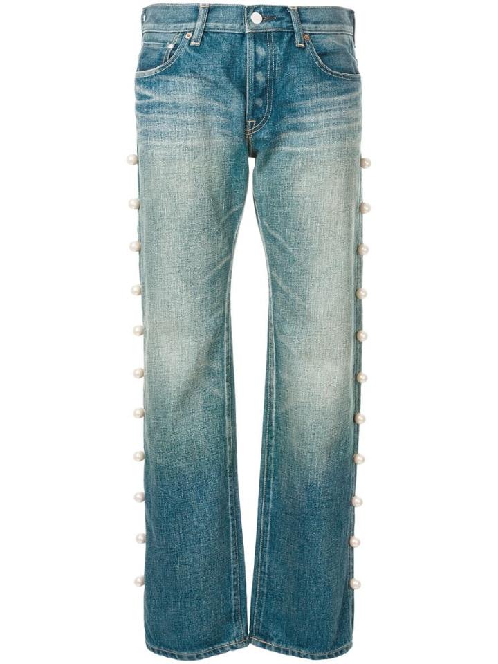 Tu Es Mon Trésor Side Pearl Jeans - Green