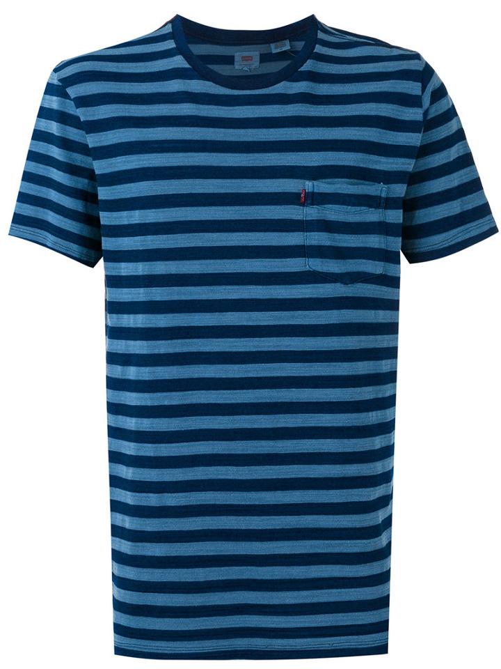 Levi's Striped Pocket T-shirt, Men's, Size: Large, Blue, Cotton