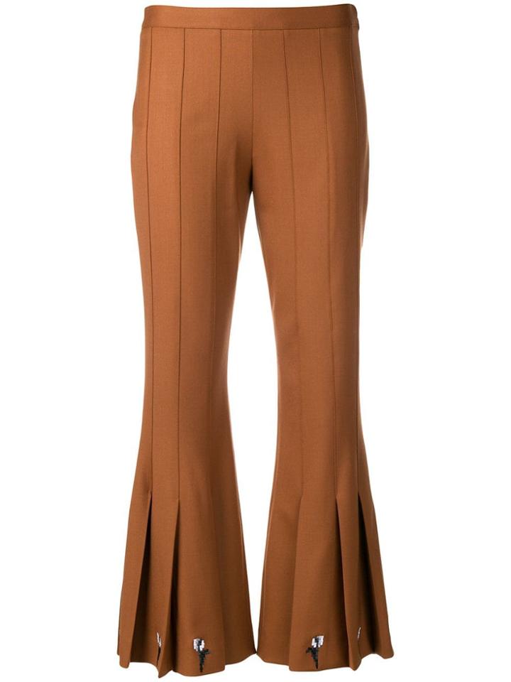 Marco De Vincenzo Pleated Hem Bootcut Trousers - Brown