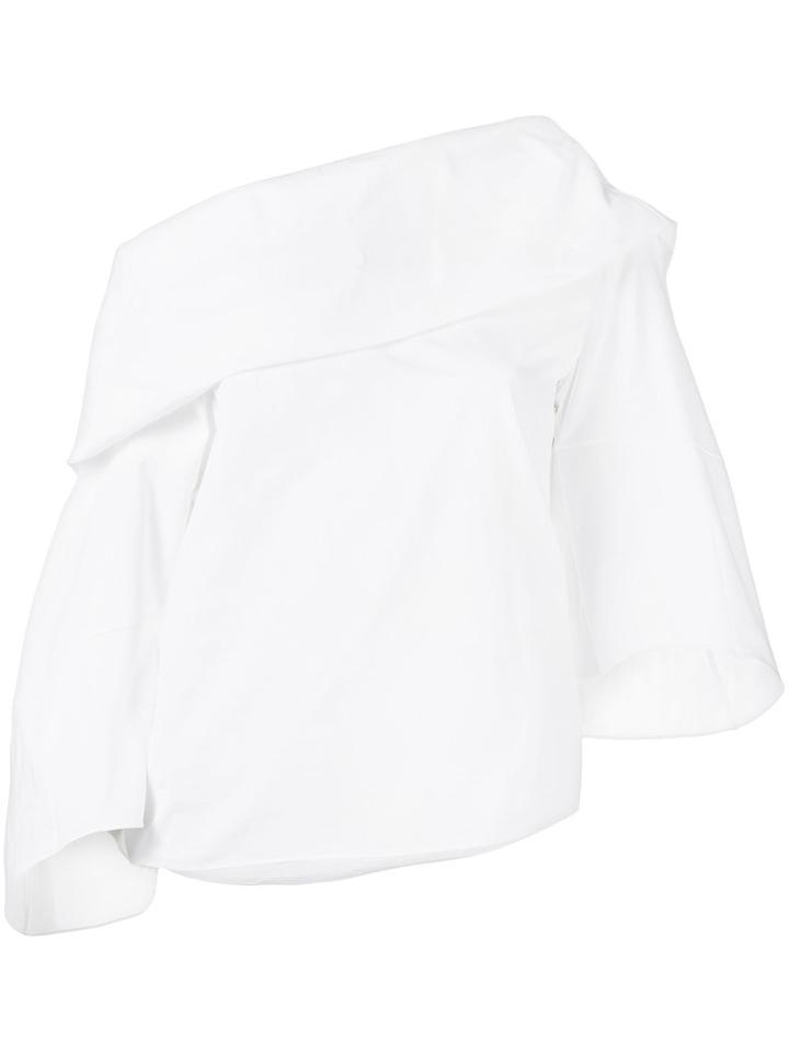 Rosie Assoulin Off-shoulder Blouse, Size: Medium, White, Cotton