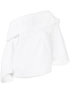 Rosie Assoulin Off-shoulder Blouse, Size: Medium, White, Cotton