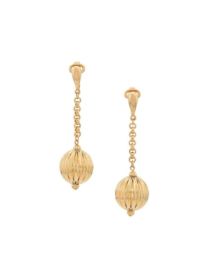 Susan Caplan Vintage 1980's Dangling Ball Earrings - Gold