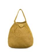 Prada Vintage 1990's Knitted Bucket Bag - Gold