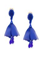 Oscar De La Renta Floral Drop Earrings - Blue