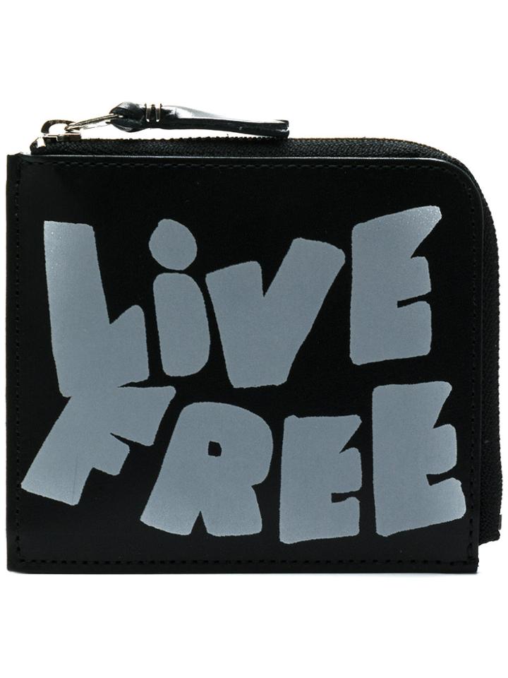 Comme Des Garçons Wallet Live Free Zip Wallet - Black