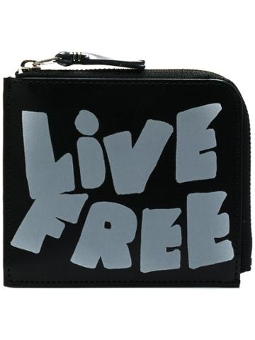 Comme Des Garçons Wallet Live Free Zip Wallet - Black