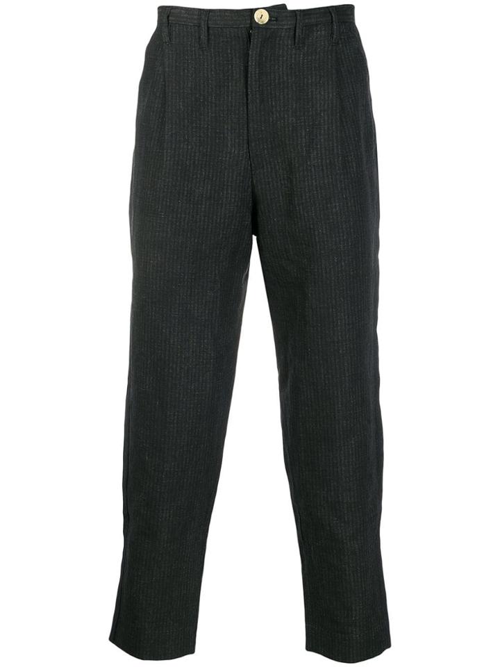 Carpe Diem Striped Tapered Trousers - Black