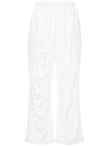 Ikumi Slashed Jersey Trousers - White