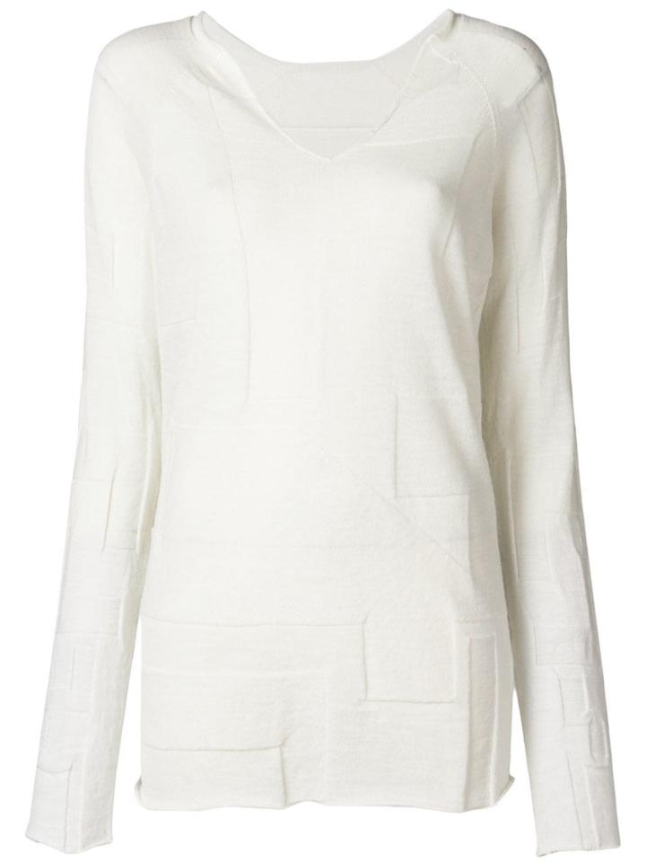 Yohji Yamamoto V-neck Jumper - White