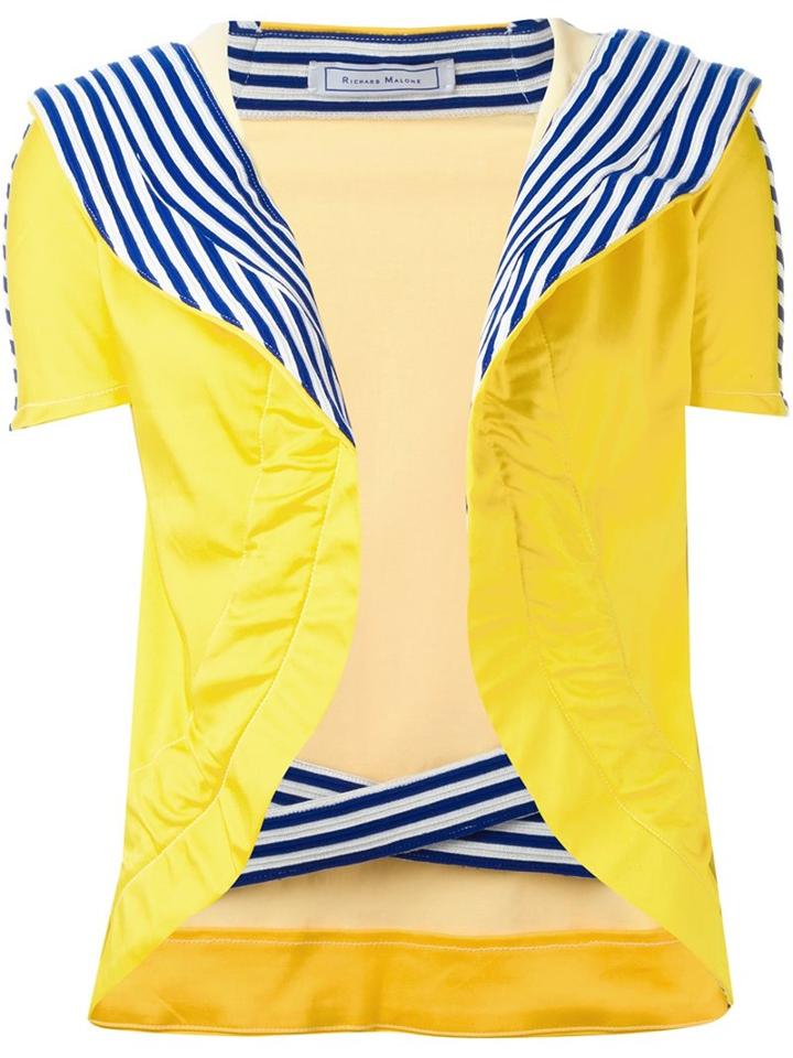 Richard Malone Ruched Back Cross Jacket, Women's, Size: Medium, Yellow/orange, Acrylic
