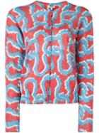 Kenzo 'curvy Line' Cardigan, Women's, Size: Large, Red, Polyester/viscose
