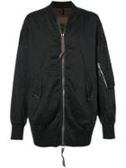 Ziggy Chen Contrast Seam Bomber - Black