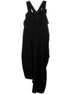 Yohji Yamamoto Asymmetric Draped Jumpsuit, Women's, Size: 1, Black, Cotton/rayon
