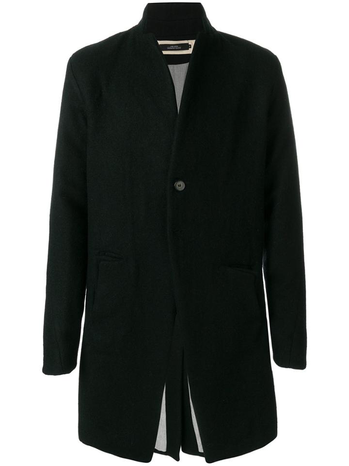 A New Cross Asymmetric Twisted Coat - Black