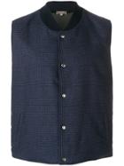 N.peal Woven Front Cashmere Gilet - Blue