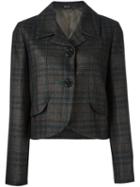 Maison Margiela Checked Cropped Jacket, Women's, Size: 38, Black, Cotton/polyamide/acetate/wool