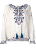 Talitha Embroidered Figures Blouse - Nude & Neutrals