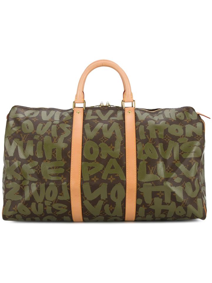 Louis Vuitton Vintage Keepall Graffiti Duffle Bag - Green