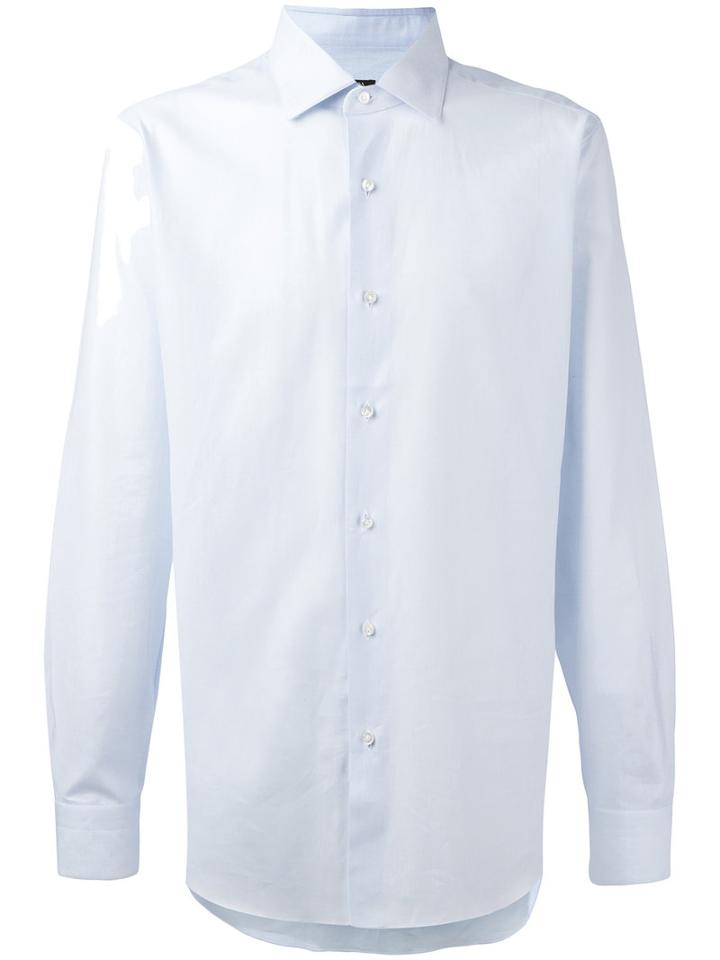 Barba - Plain Shirt - Men - Cotton - 43, Blue, Cotton