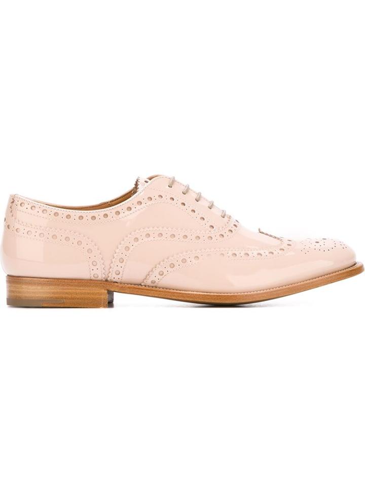 Church S Burwood Brogues, Women's, Size: 39.5, Pink/purple, Leather/patent Leather