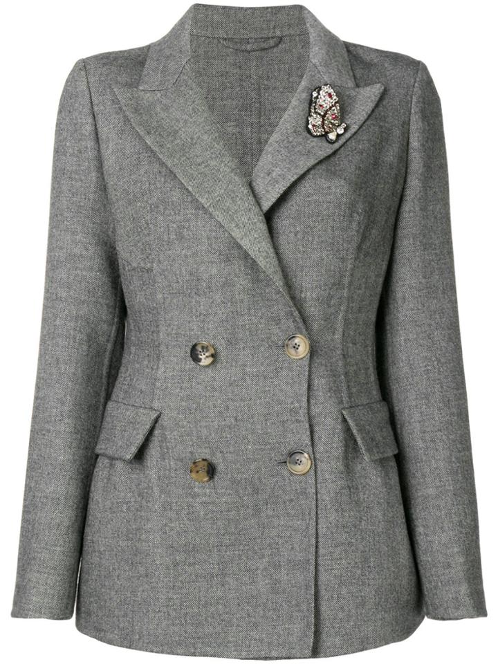Ermanno Scervino Embellished Fitted Blazer - Black