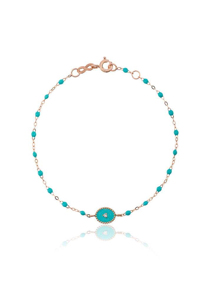 Gigi Clozeau Turquoise Blue Madone Diamond And Rose Gold Bracelet