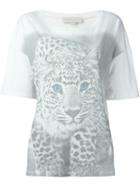 Stella Mccartney Leopard Print Top, Women's, Size: 40, White, Silk/cotton
