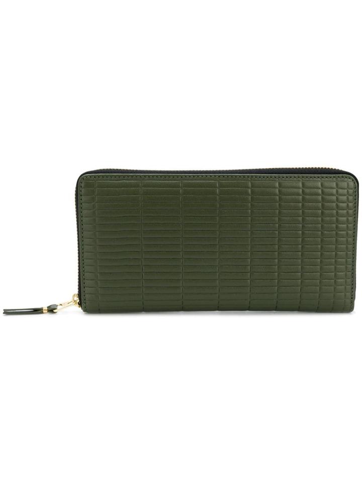 Comme Des Garçons Wallet Embossed Zip Around Wallet - Green