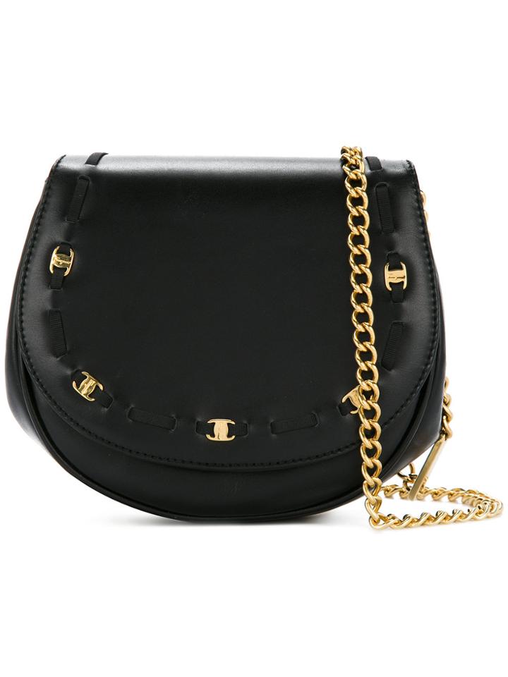 Salvatore Ferragamo Vintage Vara Chain Shoulder Bum Bag - Black