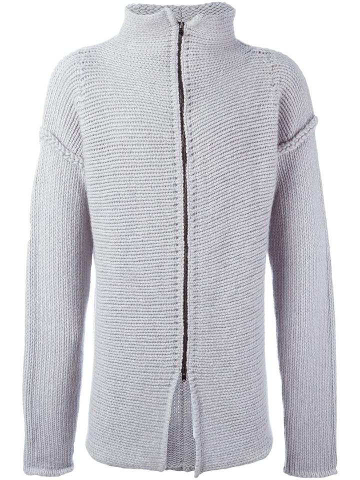 Lost & Found Ria Dunn Zipped Jumper, Men's, Size: Large, Grey, Wool
