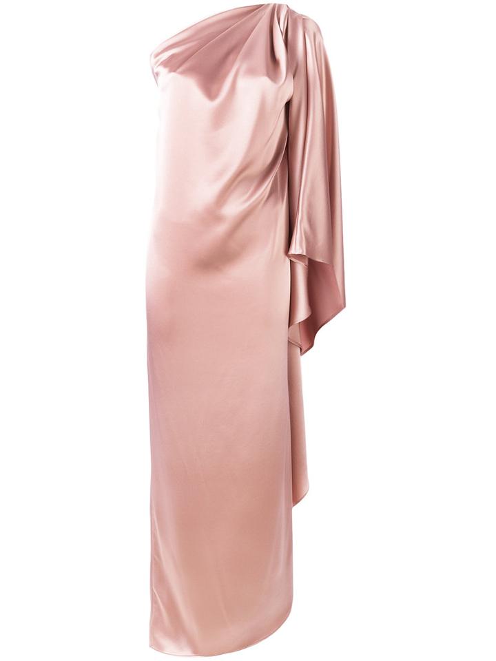 One Shoulder Drape Dress - Women - Polyester/triacetate - 42, Pink/purple, Polyester/triacetate, Gianluca Capannolo