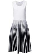 Tomas Maier Striped Pleat Effect Skirt, Women's, Size: 6, White, Viscose