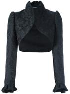 Dolce & Gabbana Jacquard Bolero, Women's, Size: 42, Black, Silk/polyester/acrylic