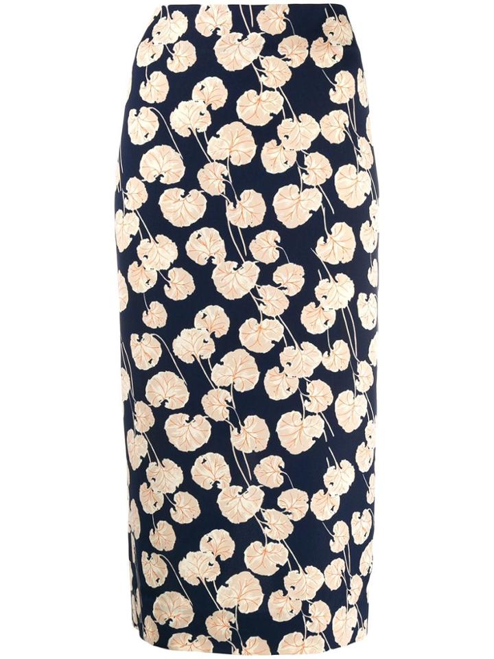 Dvf Diane Von Furstenberg Floral-print Skirt - Blue