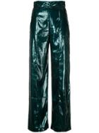 Michael Lo Sordo High Waisted Flared Trousers - Green