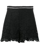Lace Detail Shorts - Women - Cotton - 1, Black, Cotton, Zimmermann