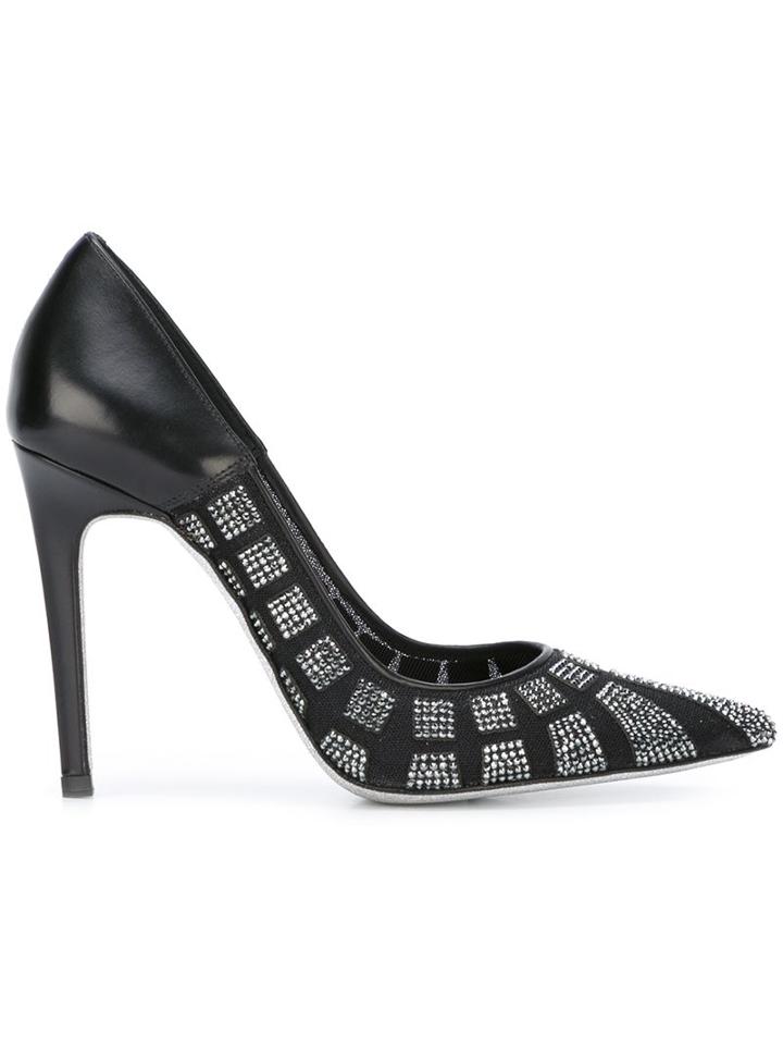 René Caovilla Embellished Pointed Toe Pumps
