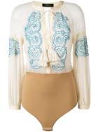 Wandering - Embroidered Boho Blouse - Women - Silk/cotton/polyamide/spandex/elastane - 42, Nude/neutrals, Silk/cotton/polyamide/spandex/elastane