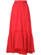 Federica Tosi Peplum Hem Maxi Dress - Red