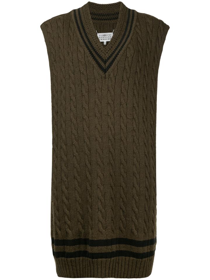 Maison Margiela Oversized Knitted Vest - Green