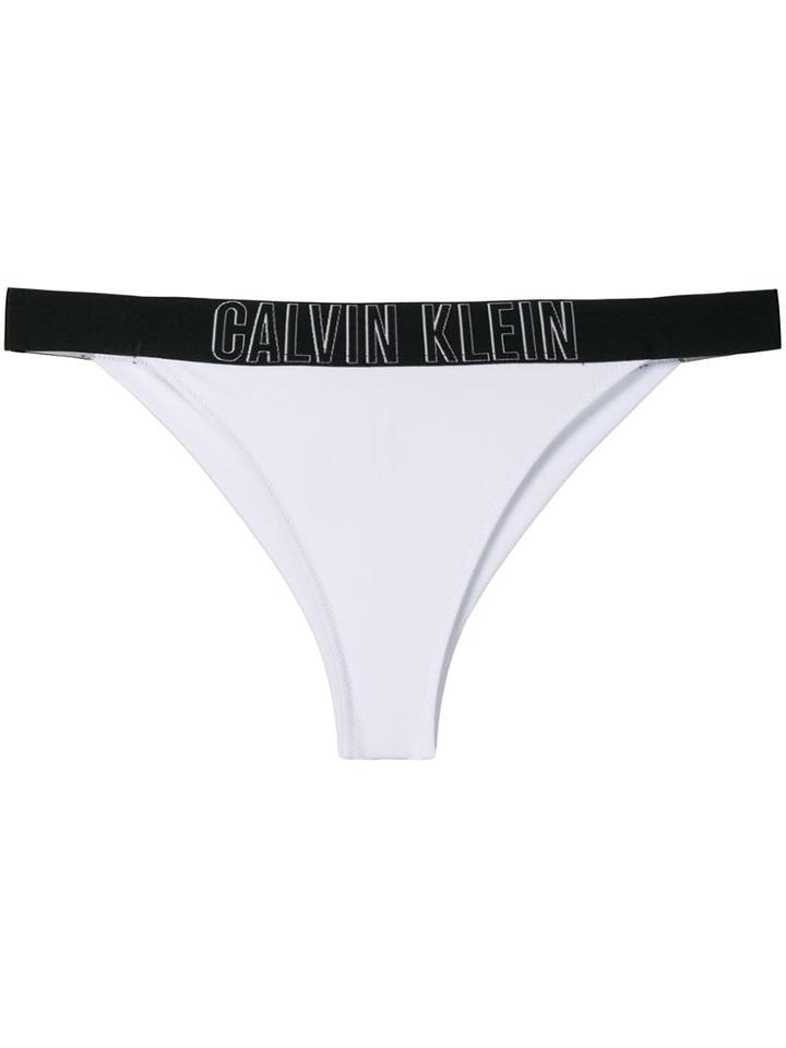 Calvin Klein Logo Bikini Bottoms - White