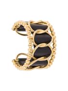 Chanel Vintage Leather And Chain Cuff