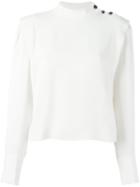 Isabel Marant 'belissa' Buttoned Shoulder Top, Women's, Size: 40, White, Silk/acetate