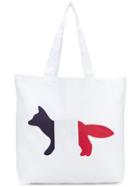 Maison Kitsuné Tricolour Fox Tote Bag - White