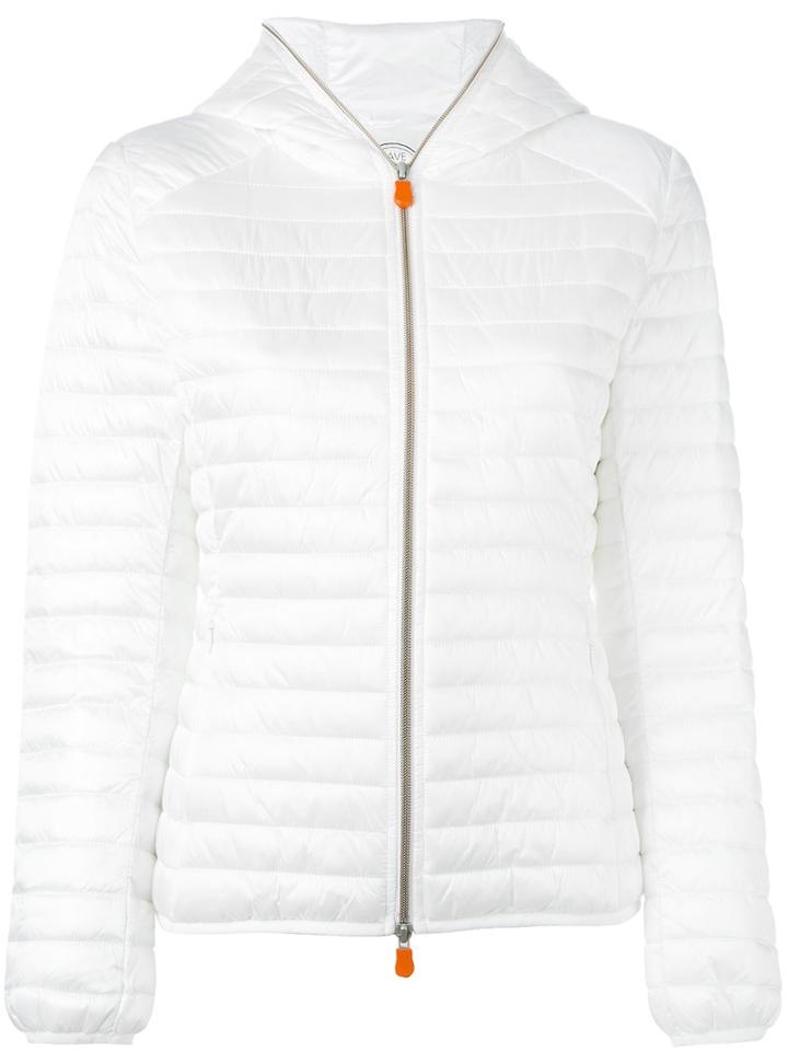 Save The Duck Zipped Padded Jacket, Women's, Size: 3, White, Nylon/polyester