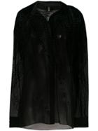 Alexandre Vauthier Velvet Detail Shirt - Black