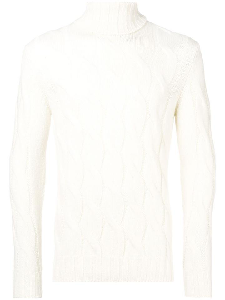 Dell'oglio Knit Pattern Sweater - White