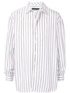 Y/project Striped Shirt Jacket - White