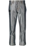 Fendi - Cropped Trousers - Women - Cotton/polyethylene/viscose - 38, Grey, Cotton/polyethylene/viscose