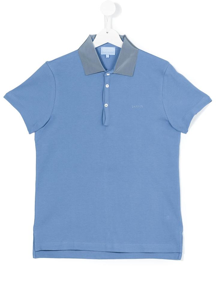 Lanvin Petite - Contrast Collar Polo Shirt - Kids - Cotton - 14 Yrs, Blue